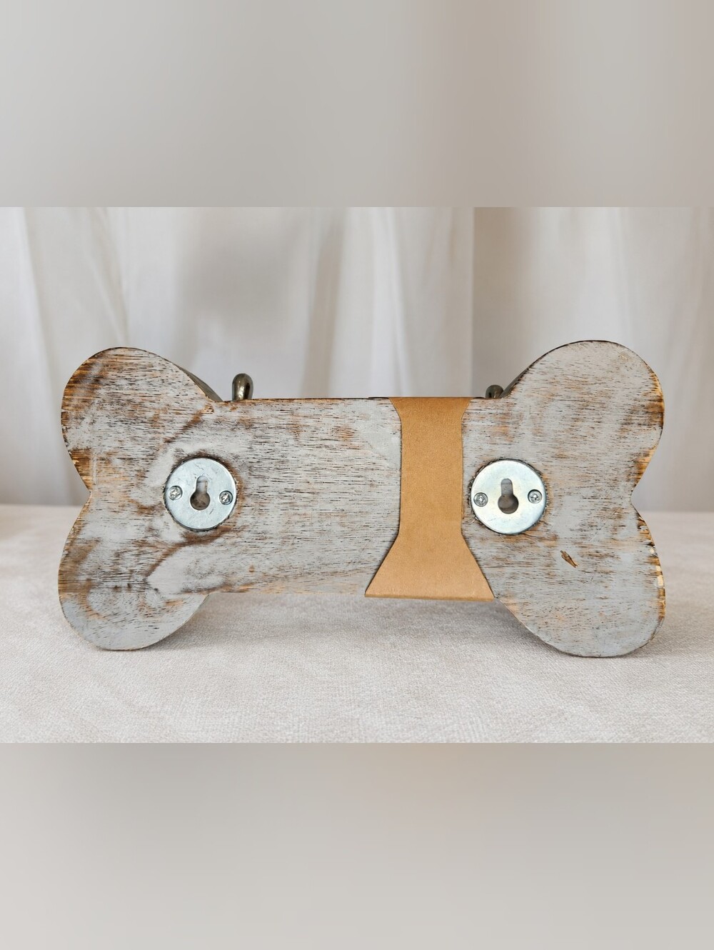 Bone-Shaped Wooden Wall Key Holder | Rustic Pet Lover Entryway Organizer | Farmh - Picture 5 of 5